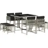 Image de vidaXL Salon de jardin 9 pièces avec coussins gris clair Poly rotin