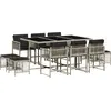 Image de vidaXL Salon de jardin 11 pièces avec coussins gris clair Poly rotin