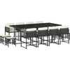 Image de vidaXL Ensemble de jardin 13 pi ¨ces avec coussins Noir Poly Rattan