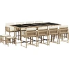 Image de vidaXL Salon de jardin 13 pièces avec coussins Beige Poly Rattan