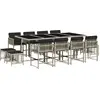 Image de vidaXL Salon de jardin 13 pièces avec coussins gris clair Poly rotin