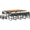 Image de vidaXL Ensemble de jardin 13 pièces avec coussins Noir Poly Rattan