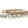 Image de vidaXL Salon de jardin 13 pièces avec coussins Beige Poly Rattan