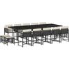 Image de vidaXL Ensemble de jardin 15 pièces avec coussins Noir Poly Rattan