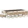 Image de vidaXL Salon de jardin 15 pi ¨ces avec coussins Beige Poly Rattan
