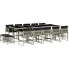 Image de vidaXL Ensemble de jardin 15 pièces avec coussins gris clair Poly rotin
