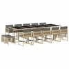 Image de vidaXL Ensemble de jardin 15 pièces avec coussins Mélange beige Poly rotin