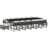 Image de vidaXL Ensemble de jardin 17 pièces avec coussins Noir Poly Rattan