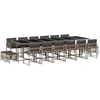 Image de vidaXL Ensemble de jardin 17 pièces avec coussins Gris Poly rotin
