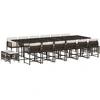 Image de vidaXL Ensemble de jardin 17 pi ¨ces avec coussins Marron Poly rotin