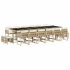 Image de vidaXL Ensemble de jardin 17 pièces avec coussins Beige Poly Rattan