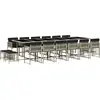 Image de vidaXL Ensemble de jardin 17 pièces avec coussins gris clair Poly rotin