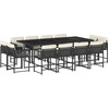 Image de vidaXL Ensemble de jardin 13 pièces avec coussins Noir Poly Rattan