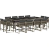 Image de vidaXL Ensemble de jardin 13 pièces avec coussins Gris Poly rotin