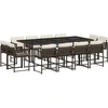 Image de vidaXL Ensemble de jardin 13 pièces avec coussins Marron Poly rotin