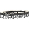 Image de vidaXL Ensemble de jardin 15 pièces avec coussins Noir Poly Rattan
