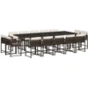 Image de vidaXL Ensemble de jardin 15 pièces avec coussins Marron Poly rotin