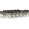 Image de vidaXL Ensemble de jardin 15 pièces avec coussins gris clair Poly rotin
