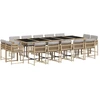 Image de vidaXL Ensemble de jardin 15 pièces avec coussins Mélange beige Poly rotin