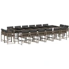 Image de vidaXL Ensemble de jardin 17 pièces avec coussins Gris Poly rotin