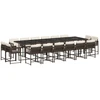 Image de vidaXL Ensemble de jardin 17 pièces avec coussins Marron Poly rotin