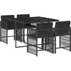 Image de vidaXL Ensemble de jardin 5 pièces avec coussins Noir Poly Rattan