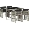 Image de vidaXL Salon de jardin 5 pièces avec coussins gris clair Poly rotin