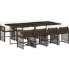 Image de vidaXL Salon de jardin 9 pièces avec coussins Marron Poly rotin