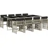 Image de vidaXL Salon de jardin 9 pièces avec coussins gris clair Poly rotin