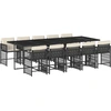 Image de vidaXL Ensemble de jardin 11 pièces avec coussins Noir Poly Rattan