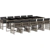 Image de vidaXL Ensemble de jardin 11 pièces avec coussins Gris Poly rotin