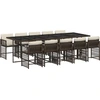 Image de vidaXL Ensemble de jardin 11 pièces avec coussins Marron Poly rotin