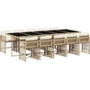 Image de vidaXL Salon de jardin 11 pièces avec coussins Beige Poly Rattan