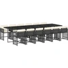 Image de vidaXL Ensemble de jardin 13 pièces avec coussins Noir Poly Rattan