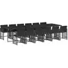 Image de vidaXL Ensemble de jardin 13 pièces avec coussins Noir Poly Rattan