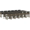 Image de vidaXL Ensemble de jardin 13 pièces avec coussins Gris Poly rotin