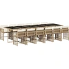 Image de vidaXL Salon de jardin 13 pièces avec coussins Beige Poly Rattan