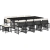 Image de vidaXL Ensemble de jardin 13 pièces avec coussins Noir Poly Rattan