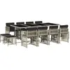 Image de vidaXL Salon de jardin 13 pièces avec coussins gris clair Poly rotin