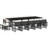 Image de vidaXL Ensemble de jardin 15 pièces avec coussins Noir Poly Rattan