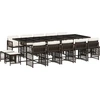 Image de vidaXL Ensemble de jardin 15 pièces avec coussins Marron Poly rotin