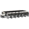 Image de vidaXL Ensemble de jardin 17 pièces avec coussins Noir Poly Rattan