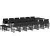 Image de vidaXL Ensemble de jardin 17 pi ¨ces avec coussins Noir Poly Rattan
