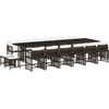 Image de vidaXL Ensemble de jardin 17 pièces avec coussins Marron Poly rotin