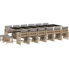 Image de vidaXL Ensemble de jardin 17 pièces avec coussins Mélange beige Poly rotin