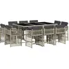 Image de vidaXL Salon de jardin 11 pièces avec coussins gris clair Poly rotin