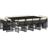 Image de vidaXL Ensemble de jardin 13 pièces avec coussins Noir Poly Rattan