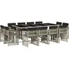 Image de vidaXL Salon de jardin 13 pièces avec coussins gris clair Poly rotin