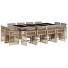 Image de vidaXL Ensemble de jardin 13 pièces avec coussins Mélange beige Poly rotin