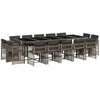 Image de vidaXL Ensemble de jardin 15 pièces avec coussins Gris Poly rotin
